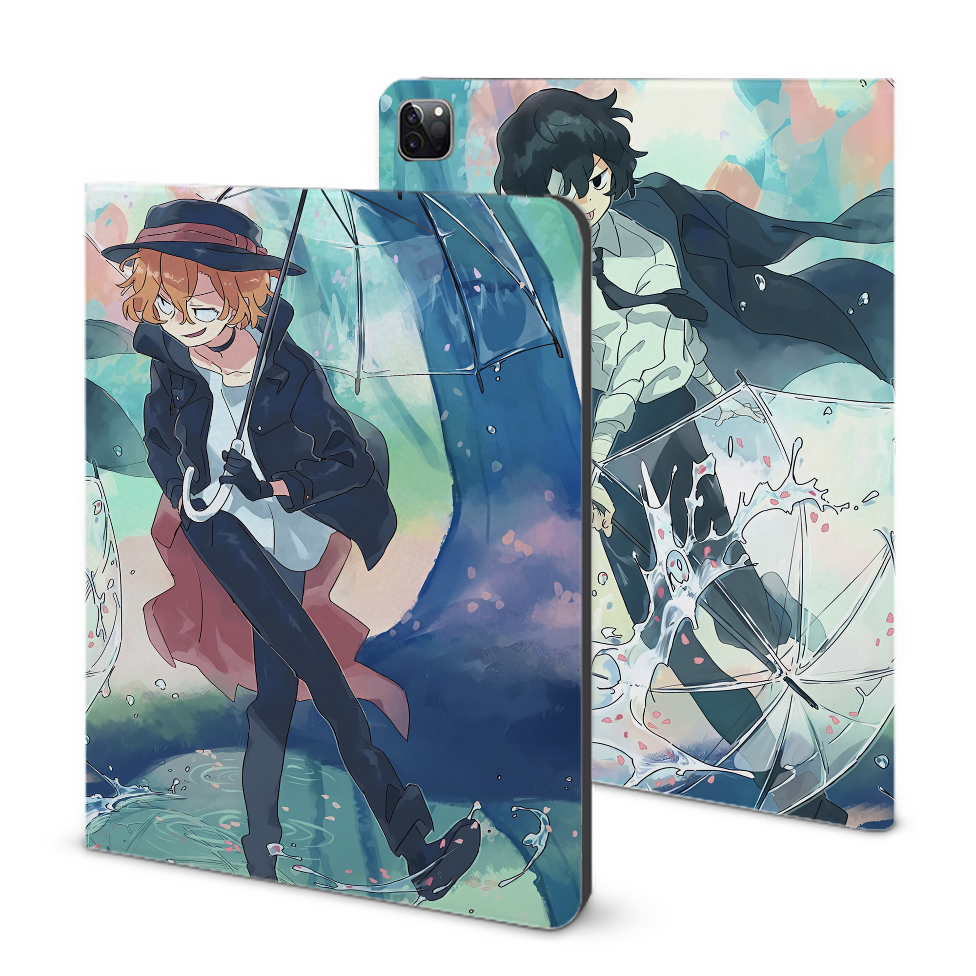 （画像用） 文豪ストレイドッグス Bungo Stray Dogs IPad ケース ブック型 PUレザー TPU 耐衝撃 軽量 薄型 ペン収納なし 全面保護 IPad 各モデル対応